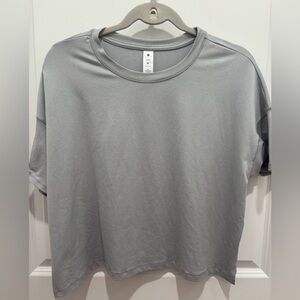 Yogalicious Super Soft Deluxe Boxy Tee Gray Oversized Athleisure Top Size M